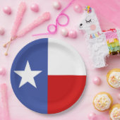 Assiettes En Carton Drapeau bleu et rouge de saphir du Texas (Fête)