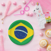 Assiettes En Carton Drapeau brésilien (Fête)