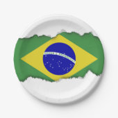 Assiettes En Carton Drapeau brésilien classique (Devant)