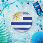 Assiettes En Carton Drapeau brillant de l'Uruguay (Fête)