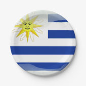 Assiettes En Carton Drapeau brillant de l'Uruguay (Devant)