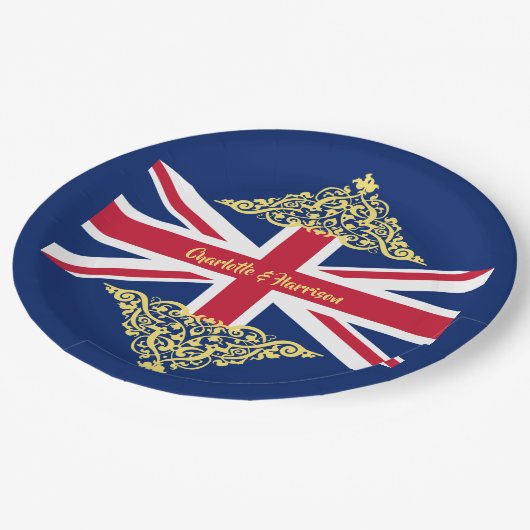 Assiettes En Carton Drapeau britannique Union Jack Patriotic Mariage p (Angle)