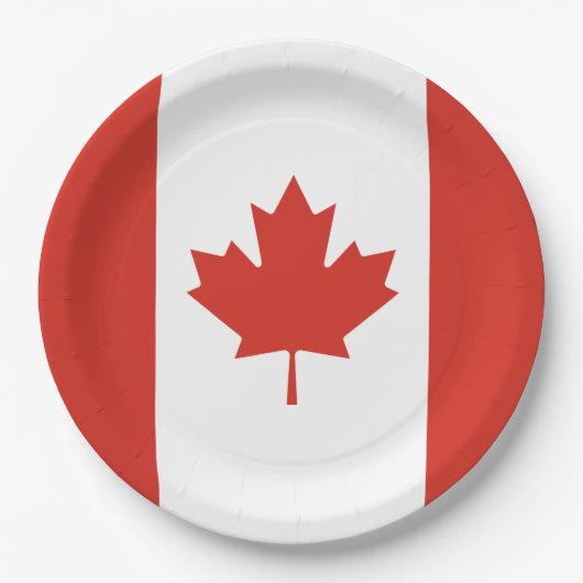 Assiettes En Carton Drapeau canadien (Feuille d'érable) (Canada) (Devant)