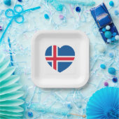 Assiettes En Carton Drapeau cardiaque islandais (Fête)