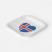 Assiettes En Carton Drapeau cardiaque islandais (Angulaire)