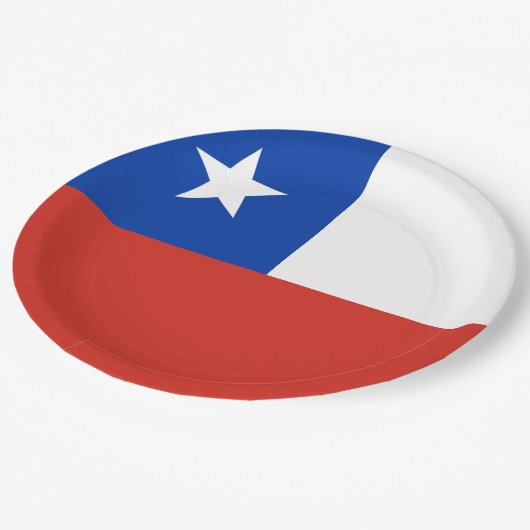 Assiettes En Carton Drapeau Chili (Angle)