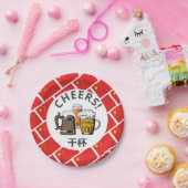 Assiettes En Carton DRAPEAU CHINOIS Grande bière (Fête)