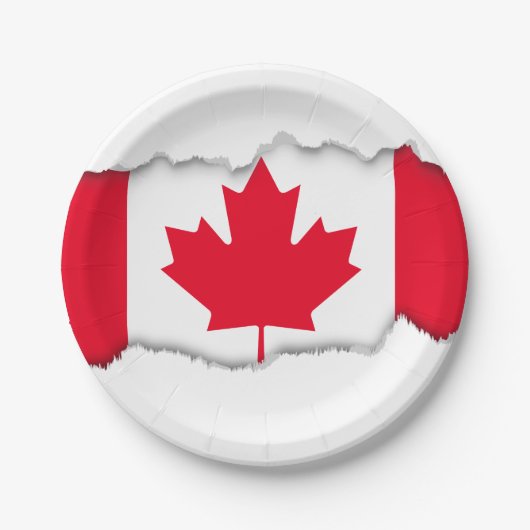 Assiettes En Carton Drapeau classique du Canada (Devant)