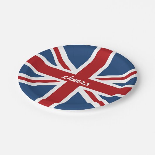 Assiettes En Carton Drapeau classique d'Union Jack R-U (Angle)