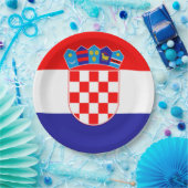 Assiettes En Carton Drapeau Croatie (Fête)