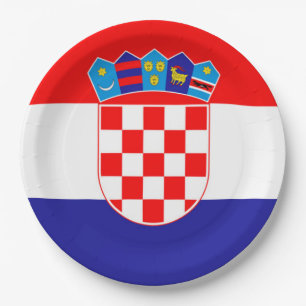 Assiettes En Carton Drapeau Croatie