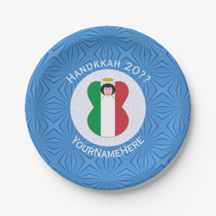 Assiettes En Carton Drapeau d'ange italien pour Hanukkah