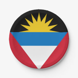 Assiettes En Carton Drapeau d'Antigua-et-Barbuda