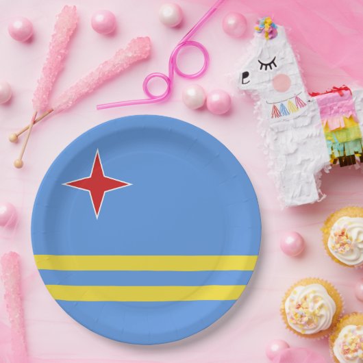 Assiettes En Carton Drapeau d'Aruba (Fête)