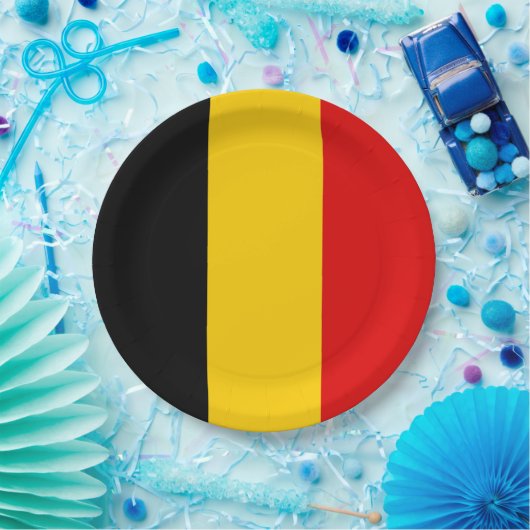 Assiettes En Carton Drapeau de Belgique (Fête)