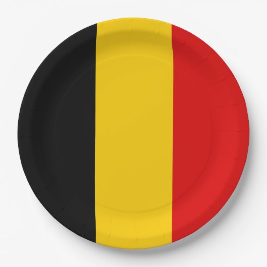 Assiettes En Carton Drapeau de Belgique (Devant)