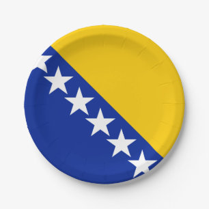 Assiettes En Carton Drapeau de Bosnie-Herzégovine