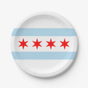 Assiettes En Carton Drapeau de Chicago