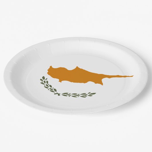Assiettes En Carton Drapeau de Chypre (Angle)