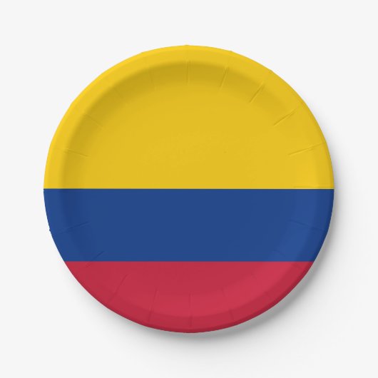 Assiettes En Carton Drapeau de Colombie (Devant)
