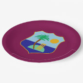 Assiettes En Carton Drapeau de cricket des Caraïbes (Angle)