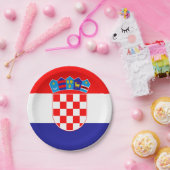 Assiettes En Carton Drapeau de Croatie (Fête)
