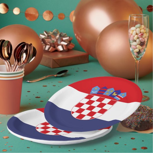 Assiettes En Carton Drapeau de Croatie (Multi)