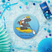 Assiettes En Carton Drapeau de dessin en kayak (Fête)