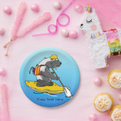 Assiettes En Carton Drapeau de dessin en kayak (Fête)