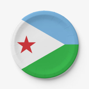 Assiettes En Carton Drapeau de Djibouti