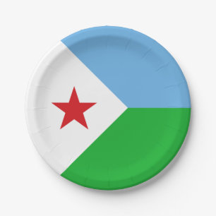 Assiettes En Carton Drapeau de Djibouti