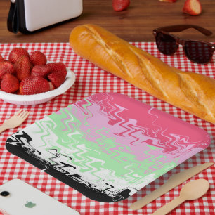 Assiettes En Carton Drapeau de fierté récipromantique abstrait ondulé