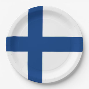 Assiettes En Carton Drapeau de Finlande