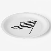 Assiettes En Carton Drapeau de garde-couleur doré (Angle)