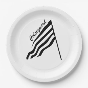 Assiettes En Carton Drapeau de garde-couleur doré