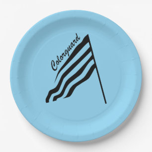 Assiettes En Carton Drapeau de garde-couleur doré