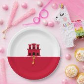 Assiettes En Carton Drapeau de Gibraltar (Fête)