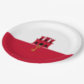 Assiettes En Carton Drapeau de Gibraltar (Angle)