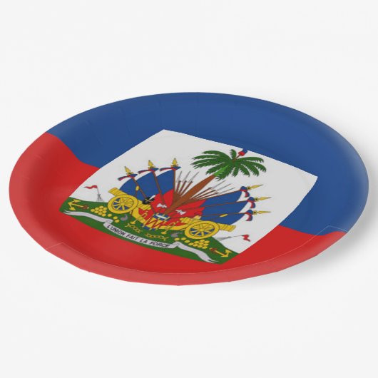Assiettes En Carton Drapeau de haïtien du Haïti (Angle)