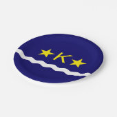 Assiettes En Carton Drapeau de Kinshasa, Plaques de papier Congo (Angle)