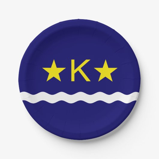 Assiettes En Carton Drapeau de Kinshasa, Plaques de papier Congo (Devant)