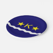 Assiettes En Carton Drapeau de Kinshasa, Plaques de papier Congo (Angle)