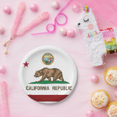 Assiettes En Carton Drapeau de la Californie (Fête)