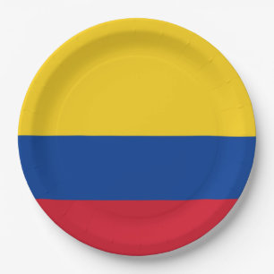 Assiettes En Carton Drapeau de la Colombie