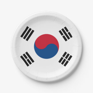 Assiettes En Carton Drapeau de la Corée du Sud - Yin Yang