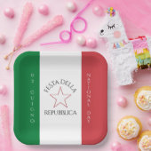 Assiettes En Carton Drapeau de la Festa della Repubblica (Fête)
