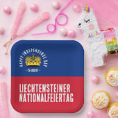 Assiettes En Carton Drapeau de la fête nationale du Liechtenstein (Fête)