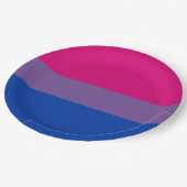 Assiettes En Carton Drapeau de la fierté bisexuelle (Angle)