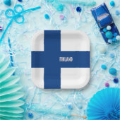 Assiettes En Carton Drapeau de la Finlande (Fête)