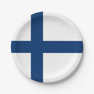 Assiettes En Carton Drapeau de la Finlande